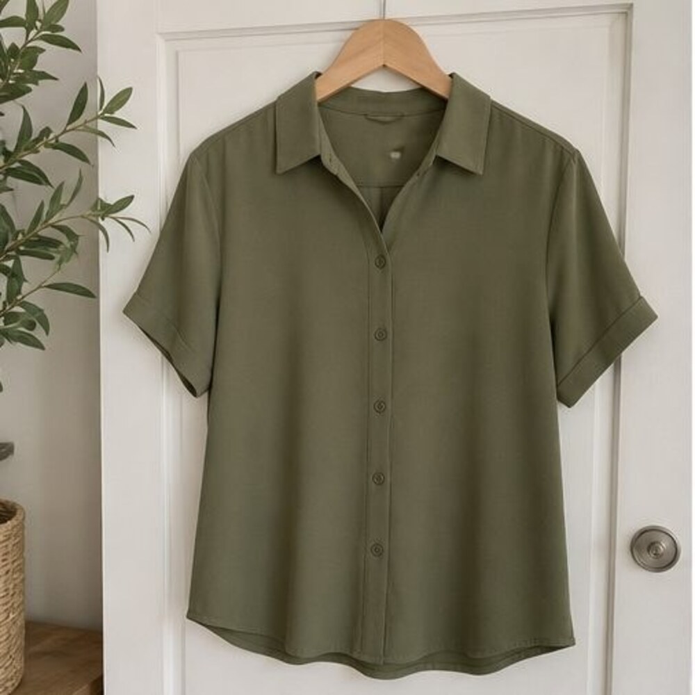 Olive Lace Trim Top